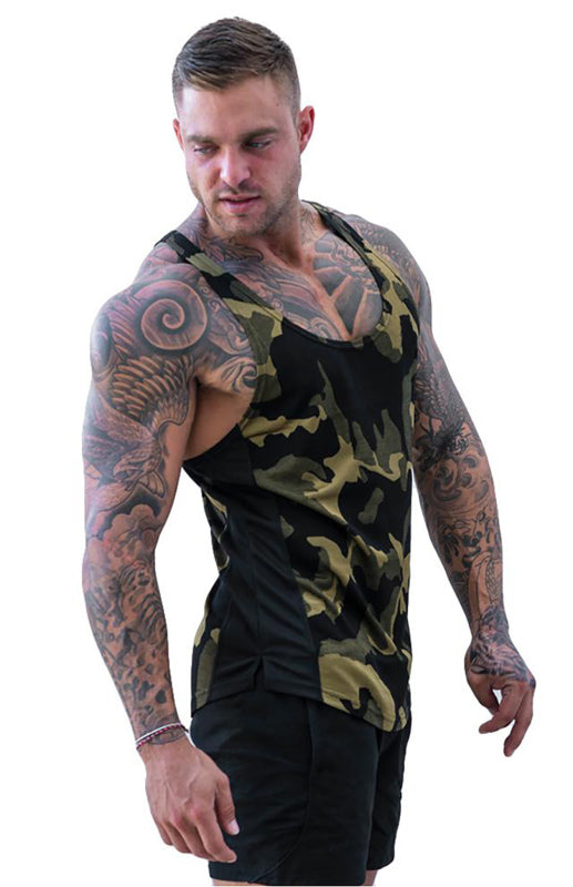 Men's Camouflage Print Breathable Quick Dry Sleeveless Tank Top