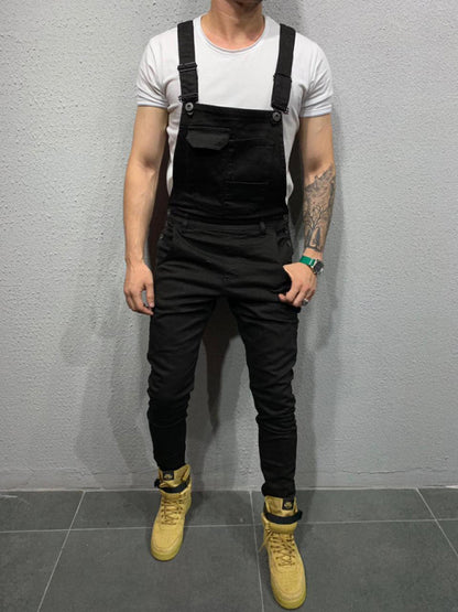 Men's Fashion Slim Fit Suspender Jeans