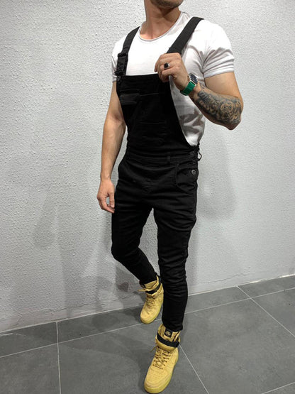 Men's Fashion Slim Fit Suspender Jeans