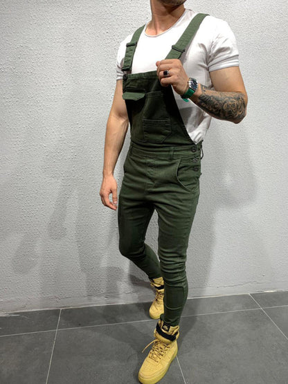 Men's Fashion Slim Fit Suspender Jeans