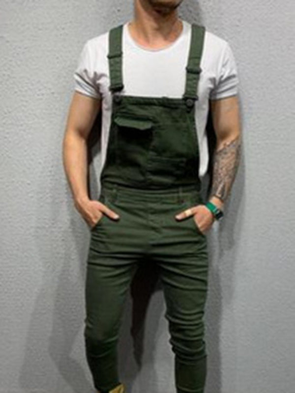 Men's Fashion Slim Fit Suspender Jeans