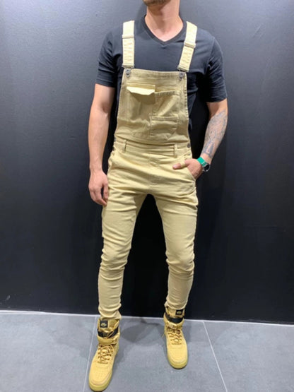 Men's Fashion Slim Fit Suspender Jeans