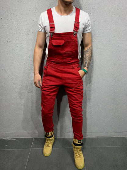 Men's Fashion Slim Fit Suspender Jeans