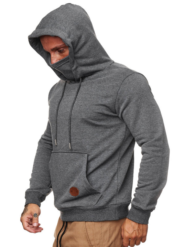 Sweatshirt Hooded Long Sleeve T-Shirt Men's Sweatshirt Mask