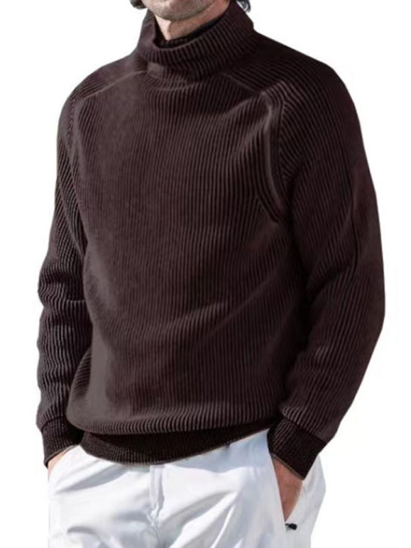 Men's High Collar Casual Long-sleeve Knitted Top