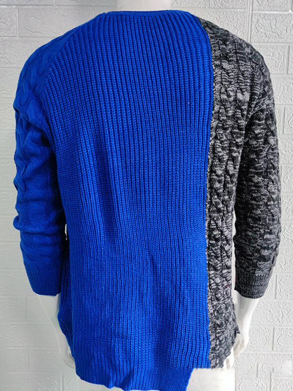 Men's Round Neck Long Sleeve Knitted Slim Sweater