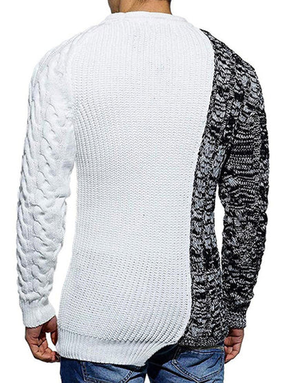 Men's Round Neck Long Sleeve Knitted Slim Sweater