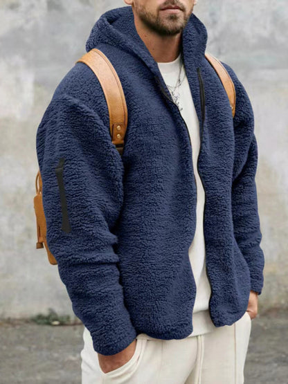 Men's Warm Loose Fit Hooded Casual Jacket