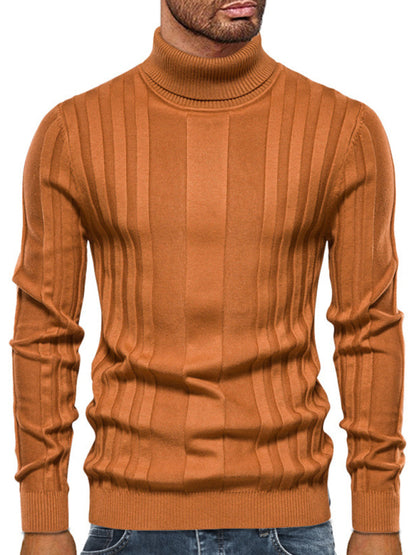 Men's Casual Knitted Basic Base Pullover Turtleneck Sweater