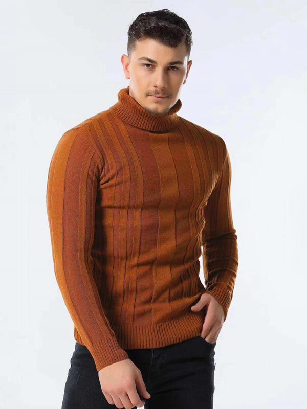 Men's Casual Knitted Basic Base Pullover Turtleneck Sweater