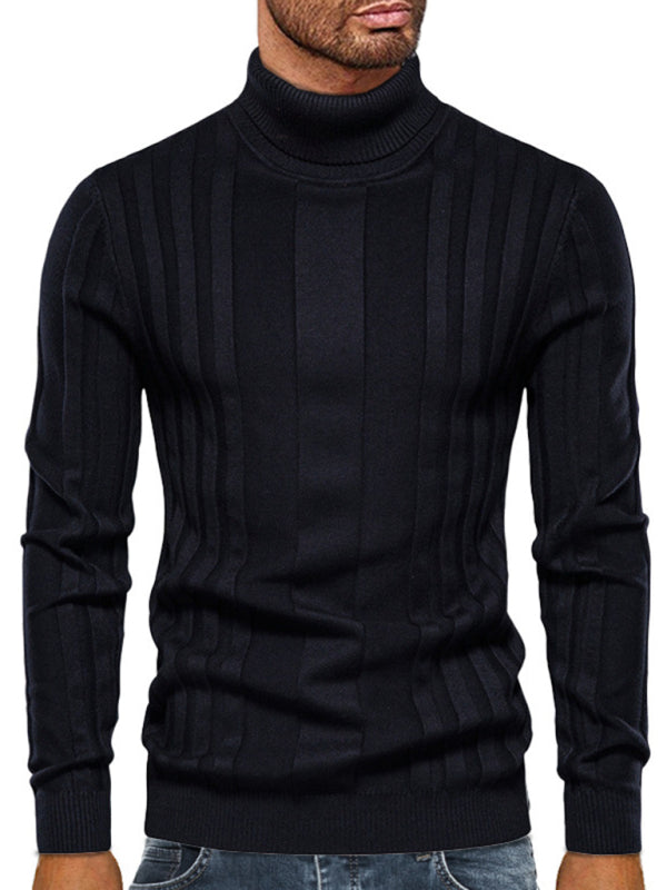 Men's Casual Knitted Basic Base Pullover Turtleneck Sweater