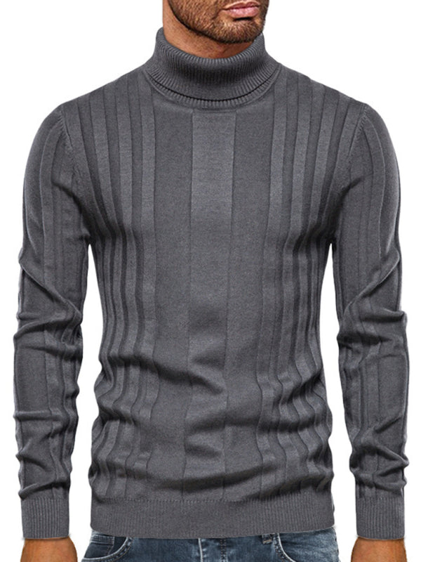 Men's Casual Knitted Basic Base Pullover Turtleneck Sweater