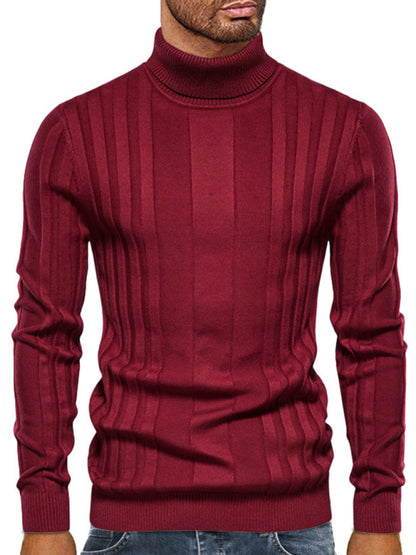 Men's Casual Knitted Basic Base Pullover Turtleneck Sweater