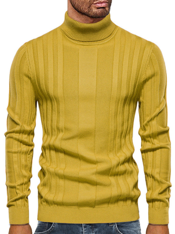 Men's Casual Knitted Basic Base Pullover Turtleneck Sweater