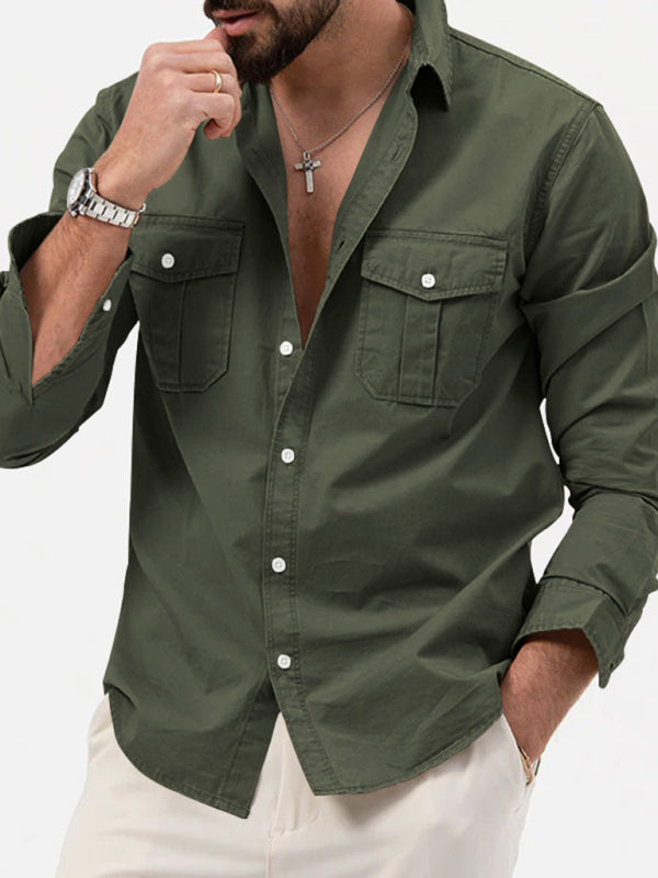 Men's Multi-pocket Casual Long-sleeved Shirt