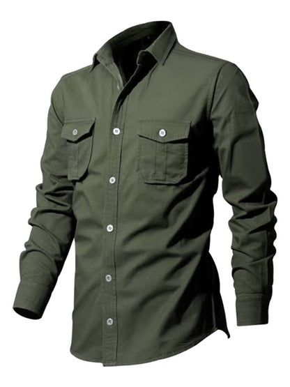 Men's Multi-pocket Casual Long-sleeved Shirt