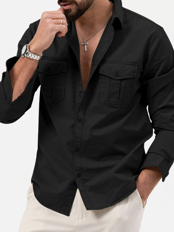 Men's Multi-pocket Casual Long-sleeved Shirt