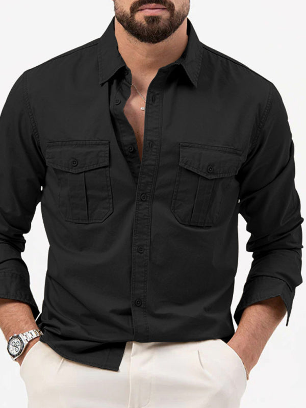 Men's Multi-pocket Casual Long-sleeved Shirt