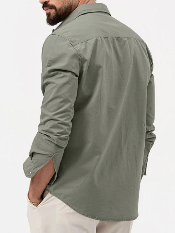 Men's Multi-pocket Casual Long-sleeved Shirt