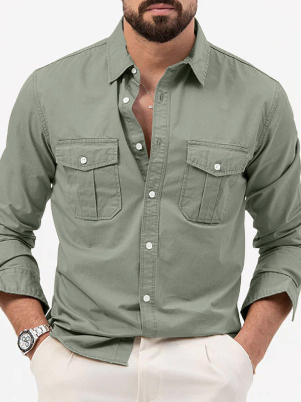 Men's Multi-pocket Casual Long-sleeved Shirt