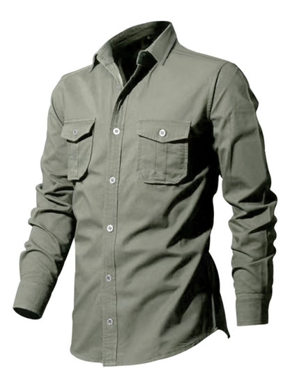 Men's Multi-pocket Casual Long-sleeved Shirt