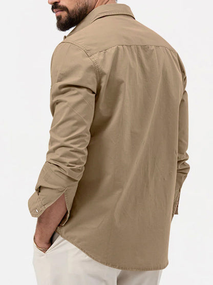 Men's Multi-pocket Casual Long-sleeved Shirt