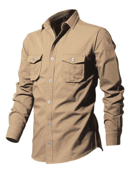 Men's Multi-pocket Casual Long-sleeved Shirt