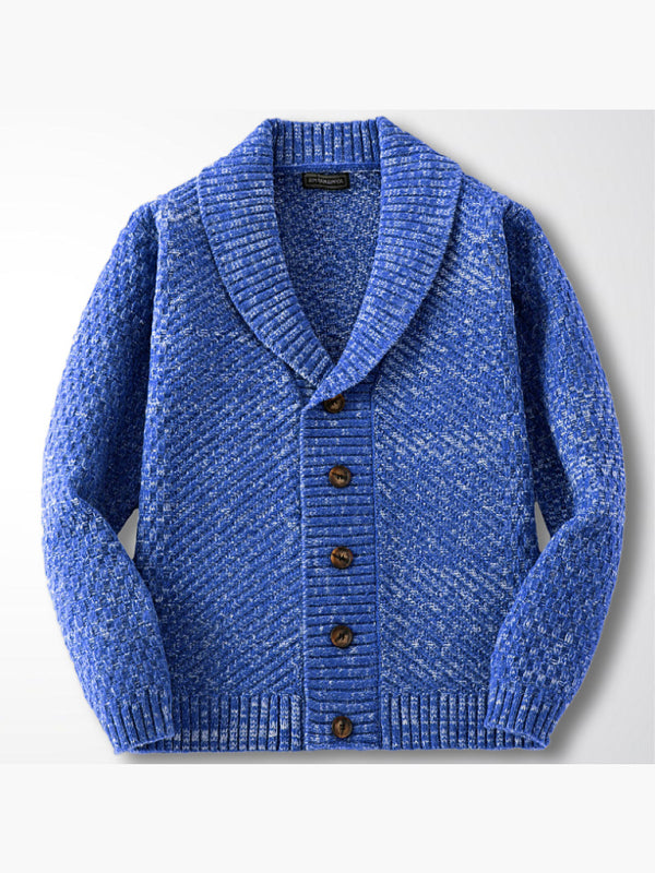 Men's Long-sleeved Thick Needle Lapel Cardigan Sweater