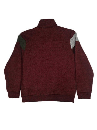 Men's Heavy Velvet Stand Collar Cationic Stitching Contrast Color Sweatshirt