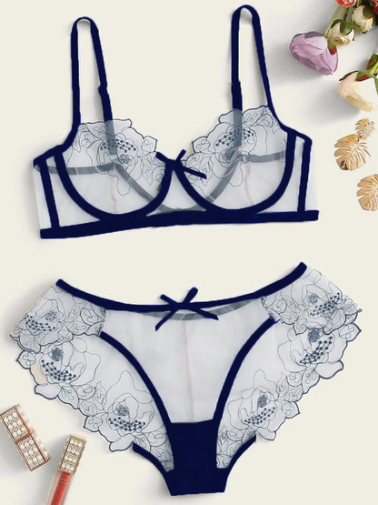 New Style Sexy Hollow Love Three-point Set