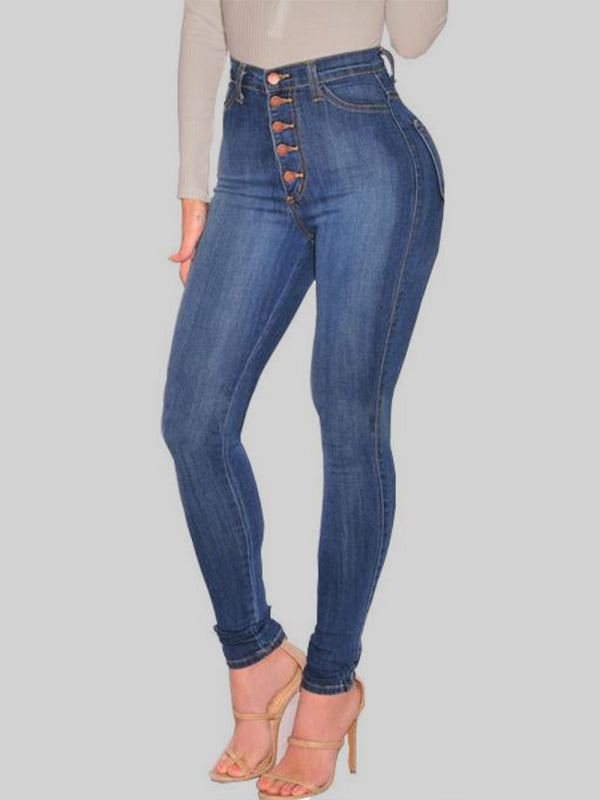 Versatile High Waist High Elastic Hip Lift Jeans