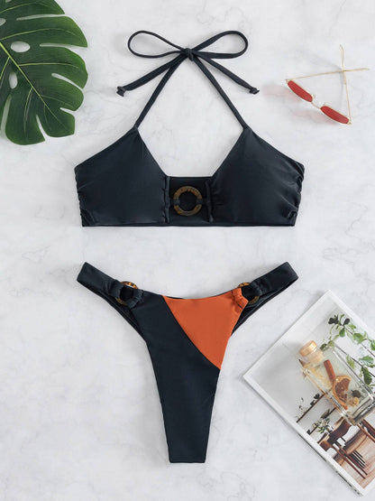 Fashion Knit Ring Detail Bikini swimsuit