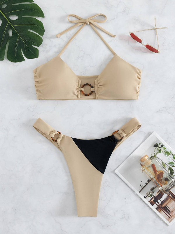 Fashion Knit Ring Detail Bikini swimsuit