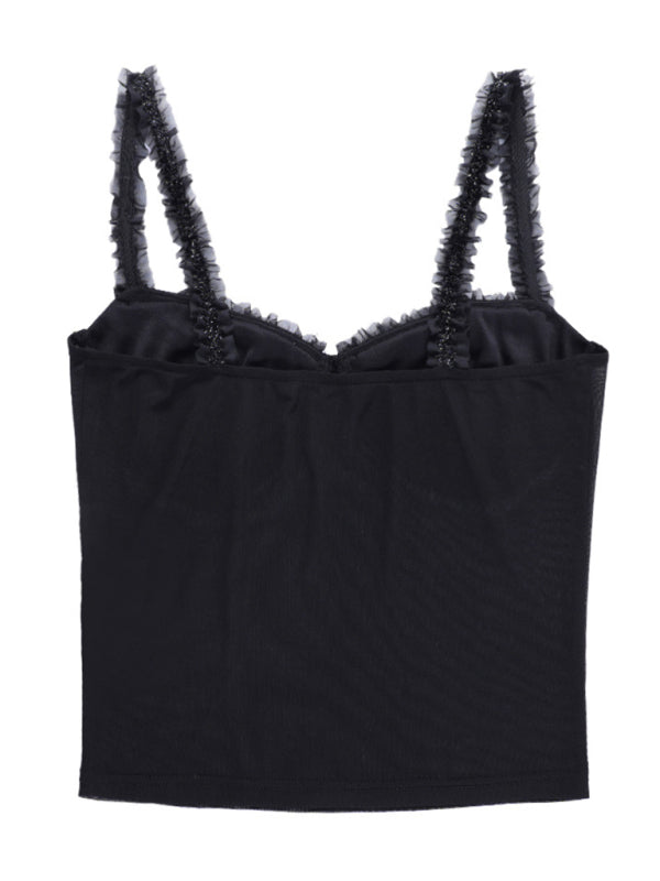 Cropped Fashion Sling Wind Lace Cami