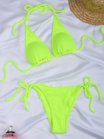 Sexy Knit Ribbed Bikini with Moderate Elasticity