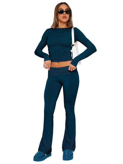 Comfortable Slim Fit Low-waist Flared Casual Pants