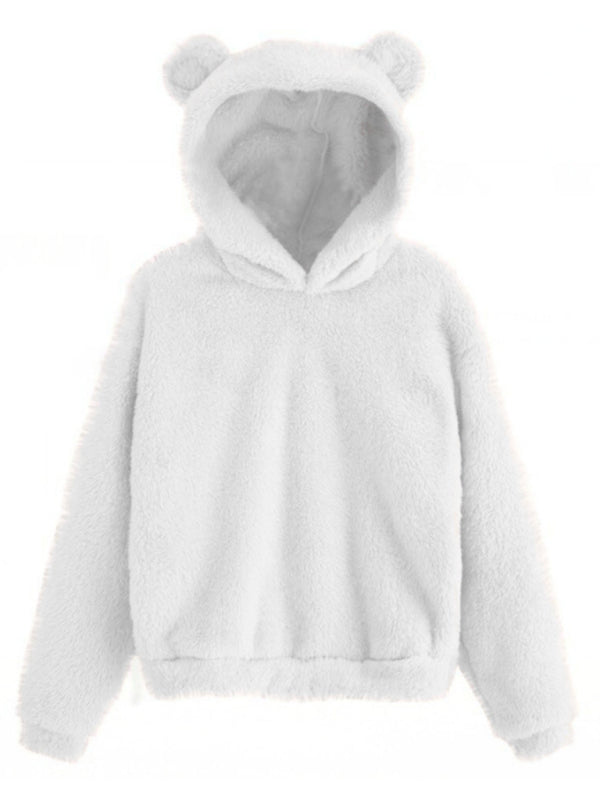 Fur Teddy Bear Ear Warm Hooded Sweatshirt