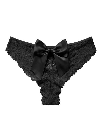 Sexy Bow Breathable Lace Low Waist Panties