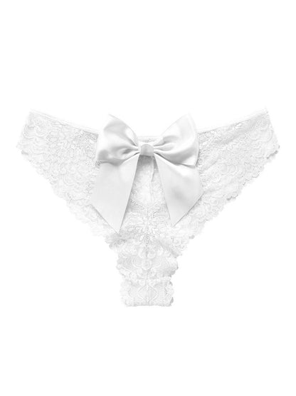 Sexy Bow Breathable Lace Low Waist Panties