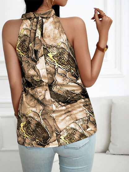 Elegant Sleeveless Printed Pullover Tank Top