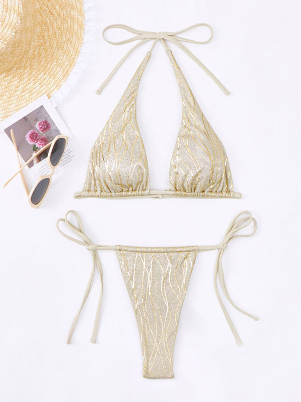 Fashion Lurex Glitter String Bikini Swimsuit