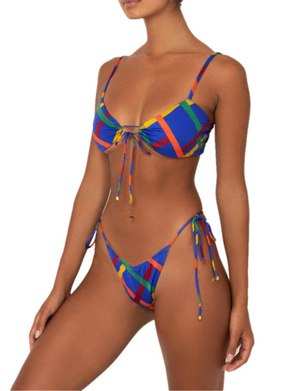 V-waist Halter Style String Bikini Swimsuit