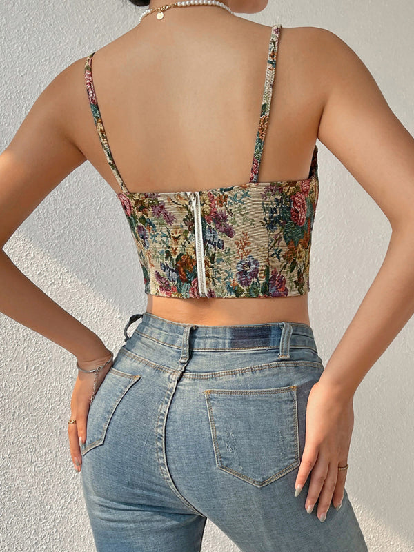 Street Vintage Retro Flower Style Camisole