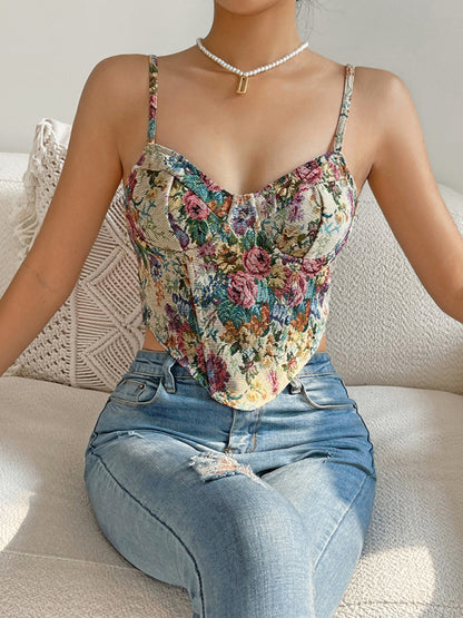 Street Vintage Retro Flower Style Camisole