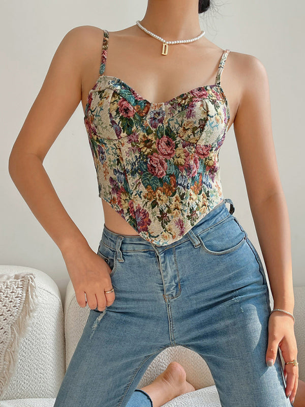 Street Vintage Retro Flower Style Camisole