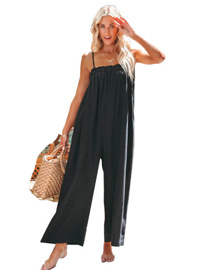 Loose High-waist Wide-leg Halter Jumpsuit