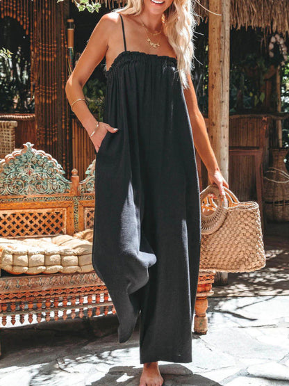 Loose High-waist Wide-leg Halter Jumpsuit