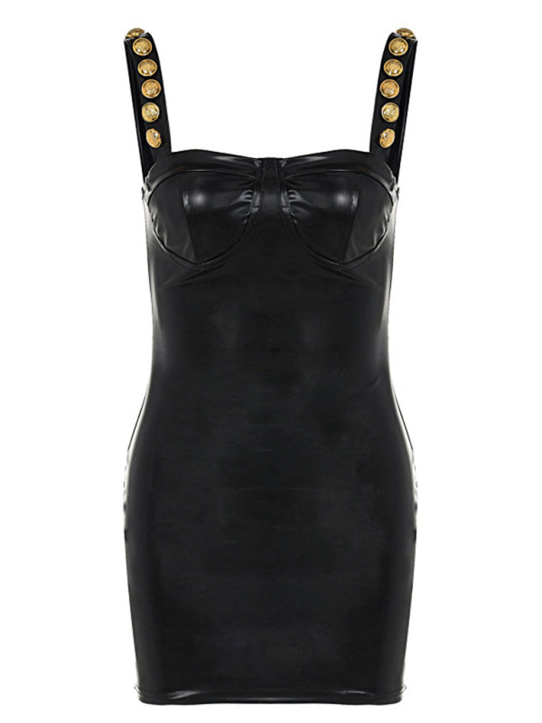 Sexy Black Embellished Halter Style Bodycon Party Dress