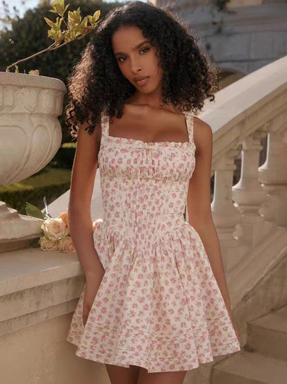 Elegant Sweetheart Neck Halter V-waist Mini Dress