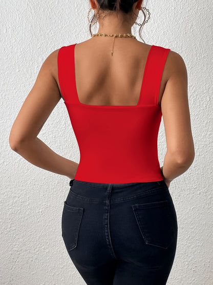 Wide Shoulder Strap Sexy Slim Hot Girl Sleeveless Camisole Top